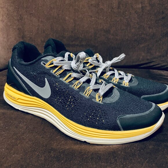 NIKE Lance Armstrong Livestrong Lunarglide 4 Black Marigold White 11.5 US 45.5 - Picture 1 of 11